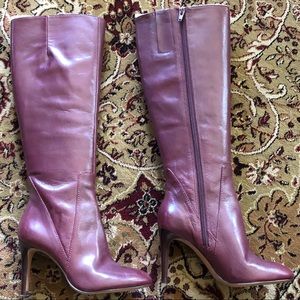 Maroon Leather Boots